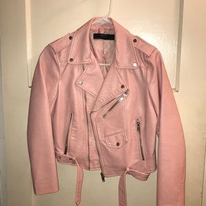 Pink leather jacket, never been used, no tags